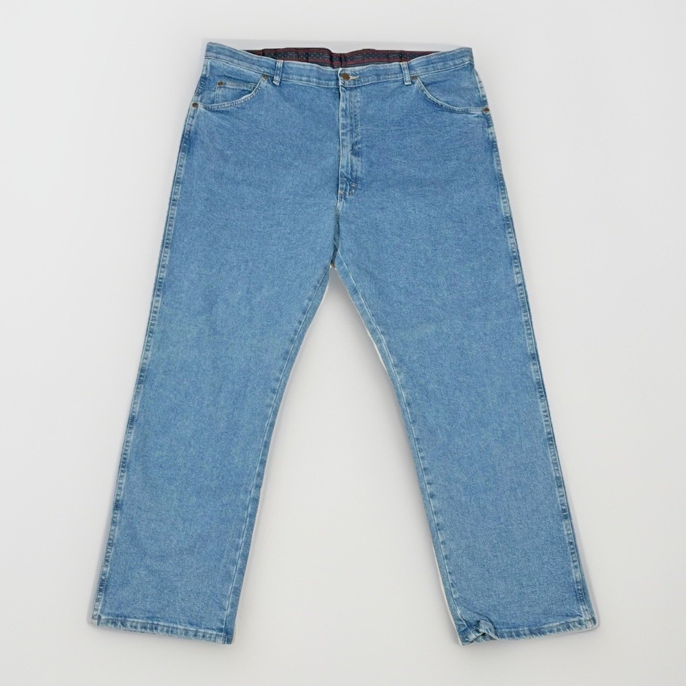 Wrangler Regular Fit Jeans Mens 42x30 Blue Premium Quality Straight Leg Denim